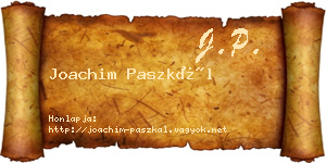 Joachim Paszkál névjegykártya